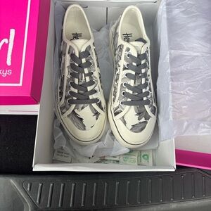 Corkys Grey and White Floral Sneakers